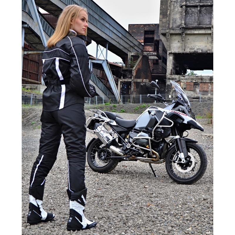 Tuta da moto da donna RSA SW-01 bianco - 2 pezzi Saldi