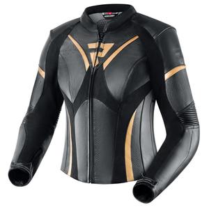 Giacca da moto Rebelhorn Rebel nera e oro da donna