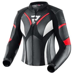 Giacca da moto Rebelhorn Rebel nero-bianco-rosso fluo da donna