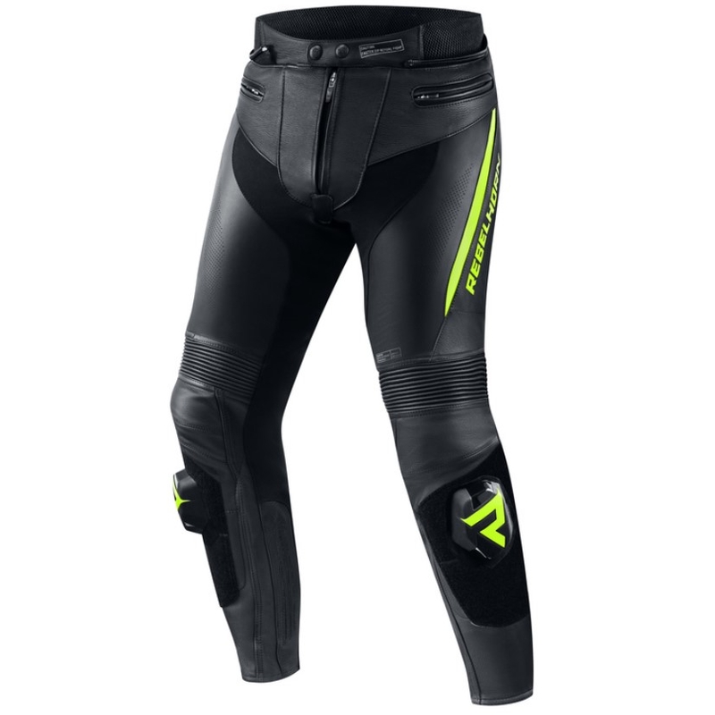 Pantaloni moto Rebelhorn Fighter nero-giallo fluo Saldi