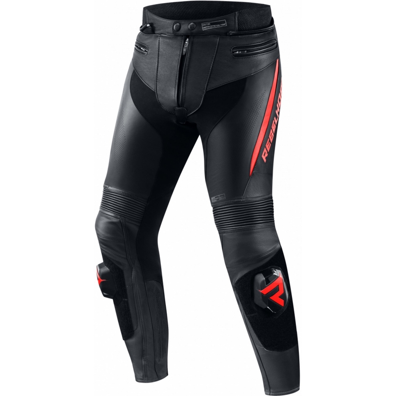Pantaloni da moto Rebelhorn Fighter nero-rosso fluo Saldi