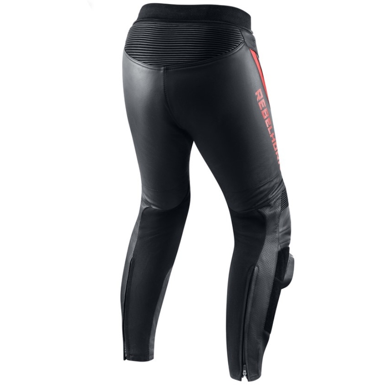 Pantaloni da moto Rebelhorn Fighter nero-rosso fluo Saldi