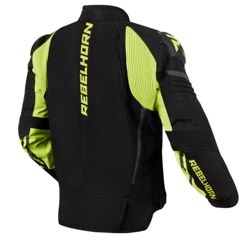 Giacca da moto Rebelhorn Vandal nero-giallo fluo Saldi