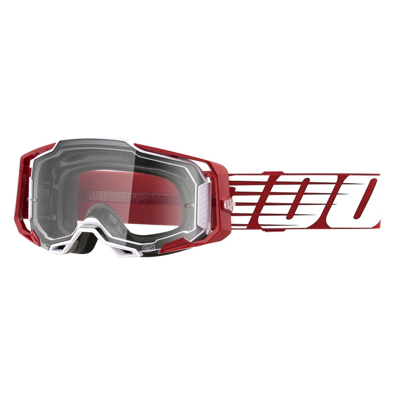 Occhiali da motocross 100% ARMEGA Oversize Rosso intenso (plexi trasparente)