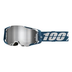 Occhiali da motocross 100% ARMEGA Albar grigio-blu (plexi argento)