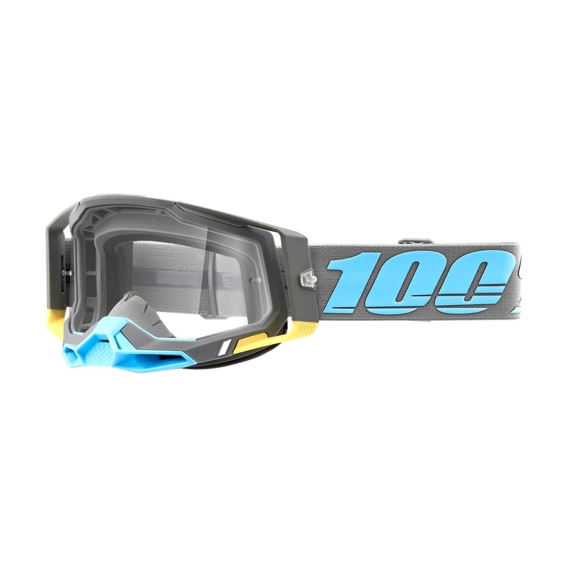 Occhiali da motocross 100% RACECRAFT 2 Trinidad turchese-grigio (plexi trasparente)