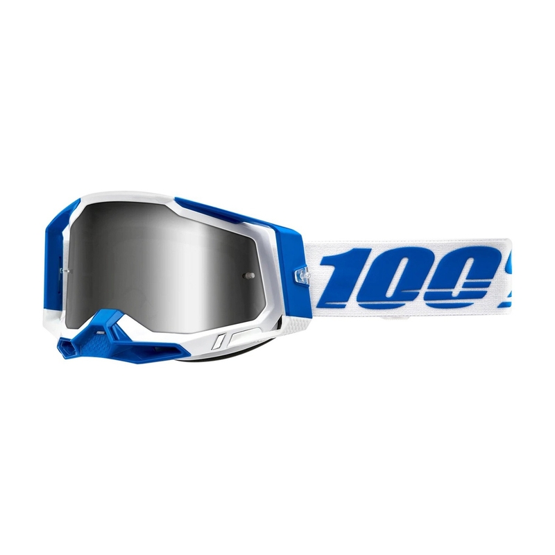 Occhiali da motocross 100% RACECRAFT 2 Isola bianco-blu (plexi argento)