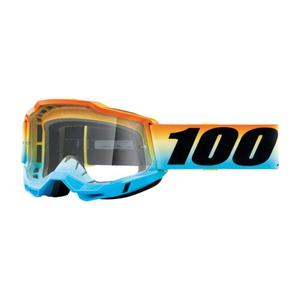 Occhiali da motocross 100% ACCURI 2 Sunset blu-giallo-arancio (plexi trasparente)