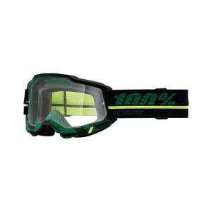 Occhiali da motocross 100% ACCURI 2 Overlord verde-giallo-nero (plexi trasparente)
