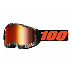 Occhiali da motocross 100% ACCURI 2 Geospace arancio-nero (plexi rosso)