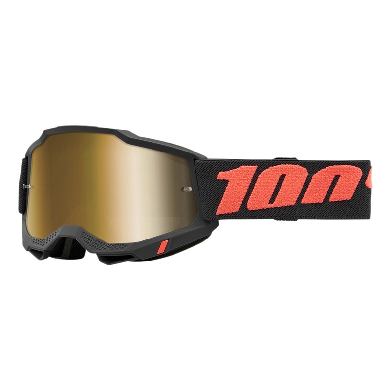 Occhiali da motocross 100% ACCURI 2 Borego rosso-nero (plexi oro)