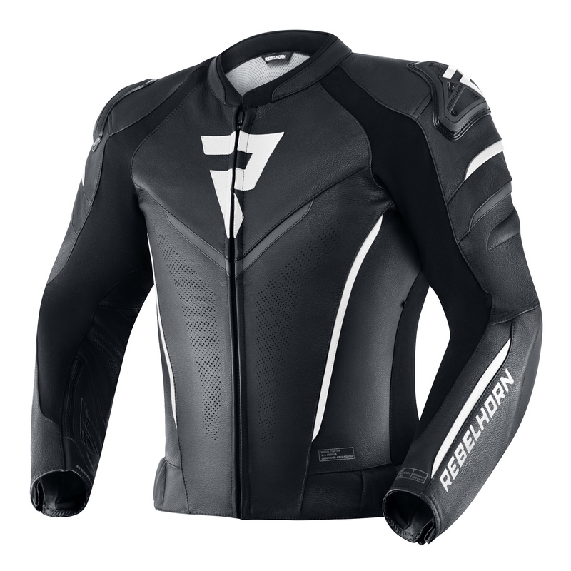 Giacca da moto Rebelhorn Fighter bianca e nera Saldi