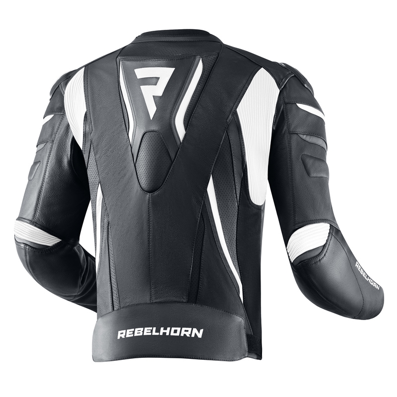 Giacca da moto Rebelhorn Fighter bianca e nera Saldi