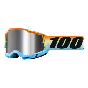 Occhiali da motocross 100% ACCURI 2 Sunset blu-giallo-arancio (plexi argento)