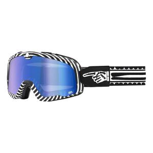 Occhiali 100% BARSTOW Death Spray bianco-nero (plexi blu)