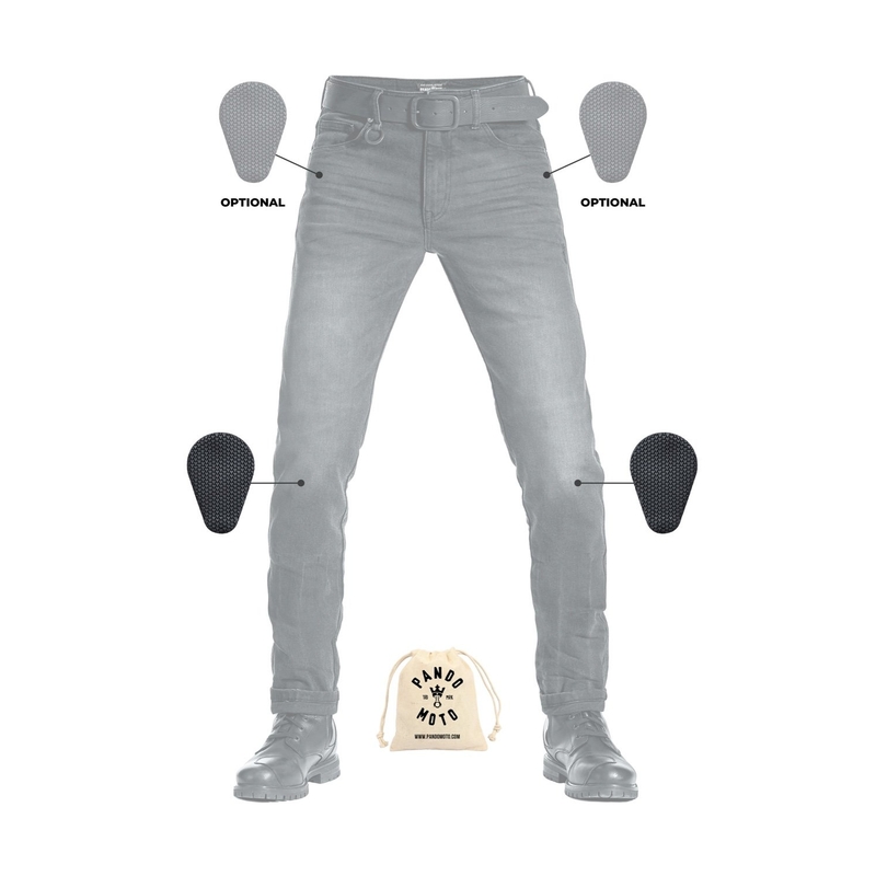 Jeans moto PANDO MOTO Robby Slim nero Saldi