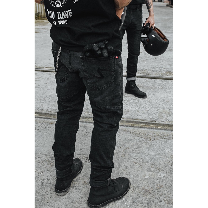 Jeans moto PANDO MOTO Boss Dyn nero Saldi