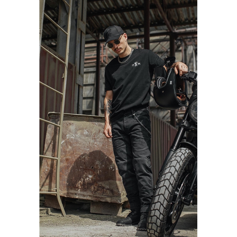 Jeans moto PANDO MOTO Boss Dyn nero Saldi