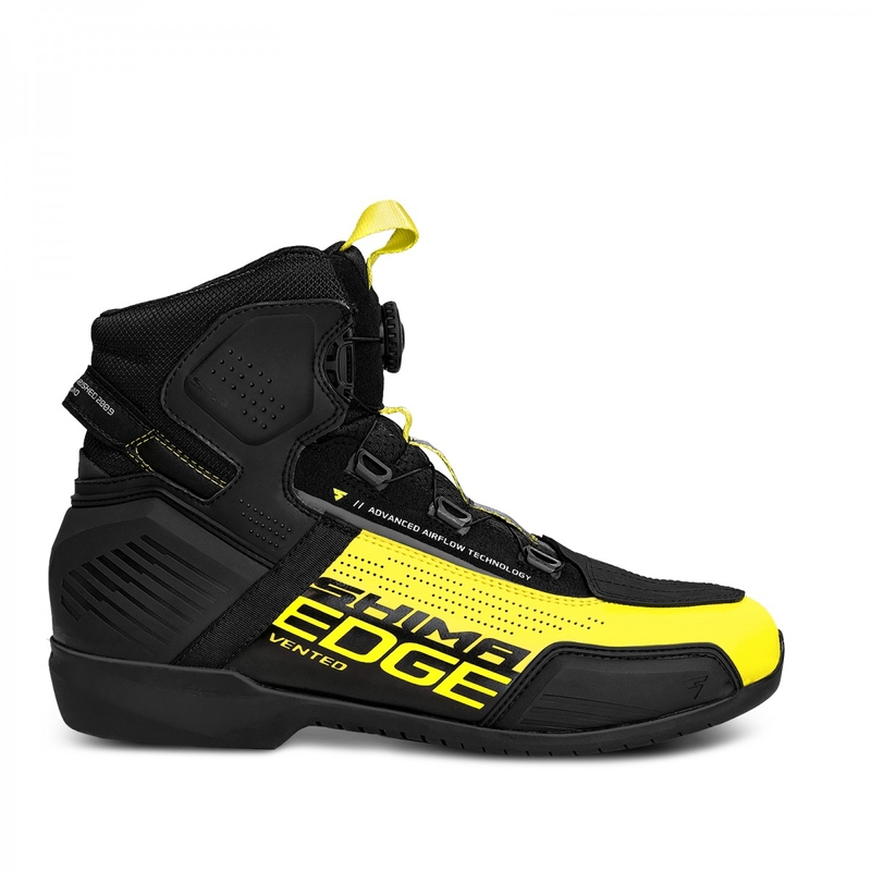 Stivali da moto Shima Edge Vent Nero-Giallo Fluo
