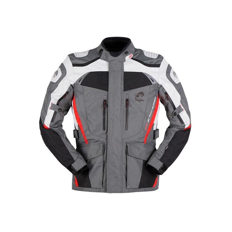 Giacca da moto Furygan Apalaches grigio-bianco-nero-rosso Saldi