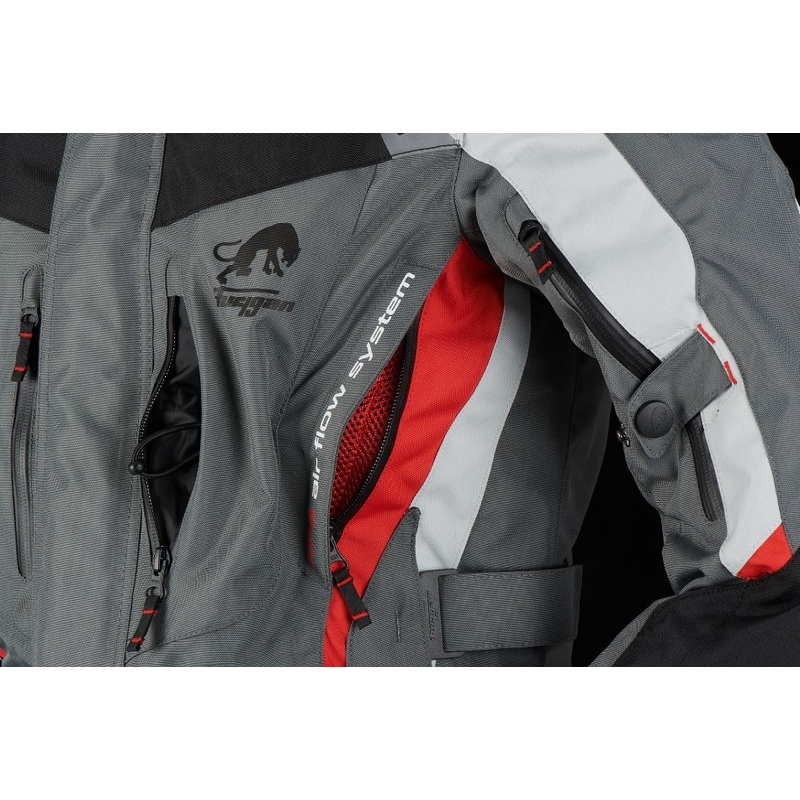 Giacca da moto Furygan Apalaches grigio-bianco-nero-rosso Saldi