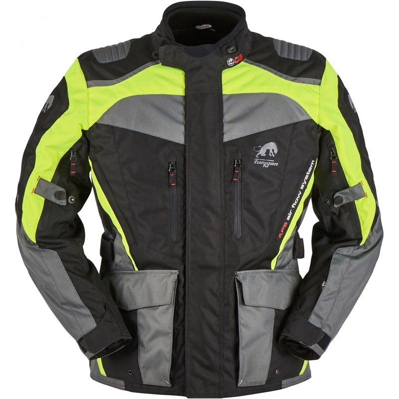 Giacca da moto Furygan Apalaches nero-giallo fluo