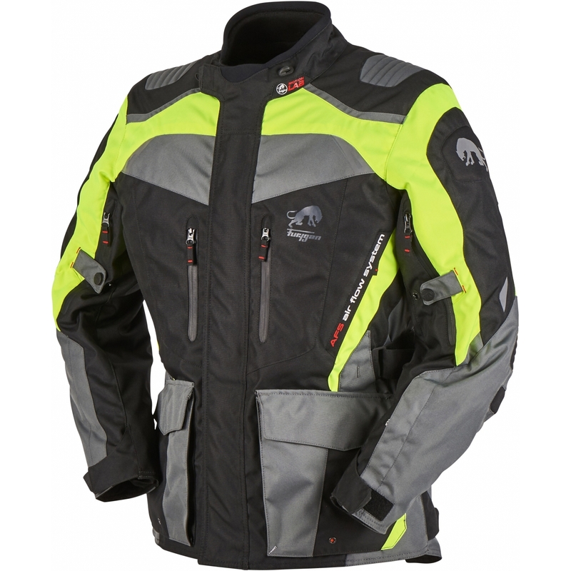 Giacca da moto Furygan Apalaches nero-giallo fluo
