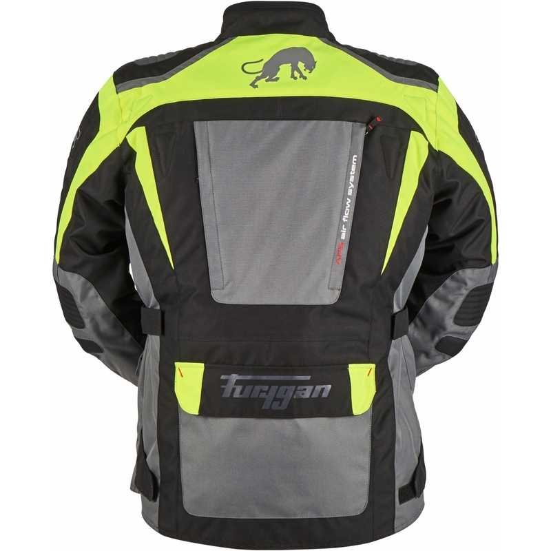Giacca da moto Furygan Apalaches nero-giallo fluo