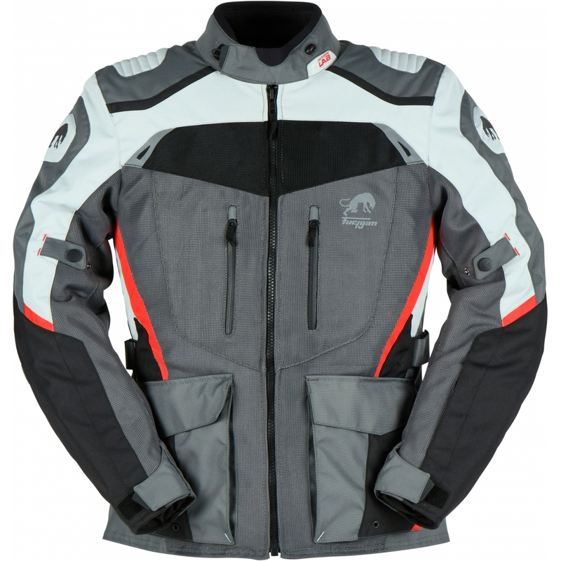 Furygan Apalaches Giacca moto ventilata 2 in 1 grigio-rosso-nero