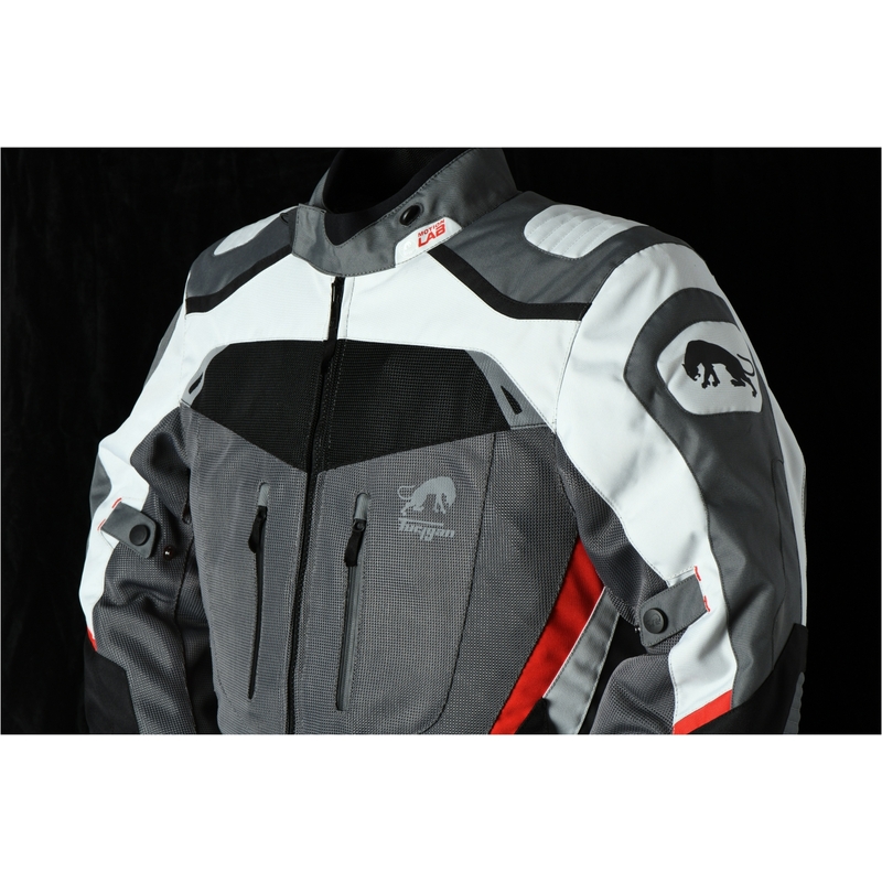 Furygan Apalaches Giacca moto ventilata 2 in 1 grigio-rosso-nero