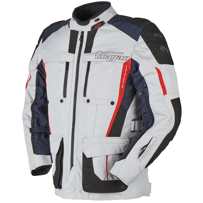 Giacca da moto Furygan Brevent 3 in 1 grigio-nero-rosso-blu Saldi