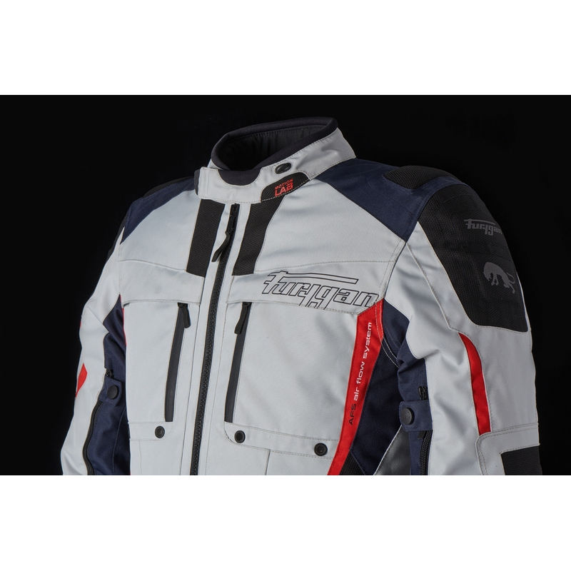Giacca da moto Furygan Brevent 3 in 1 grigio-nero-rosso-blu Saldi