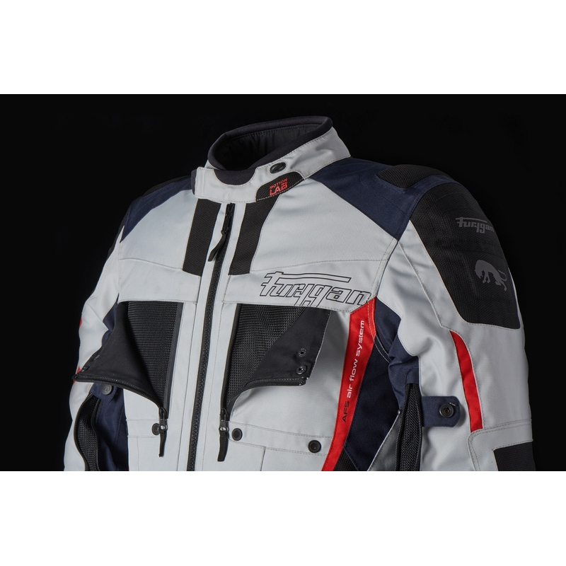 Giacca da moto Furygan Brevent 3 in 1 grigio-nero-rosso-blu Saldi