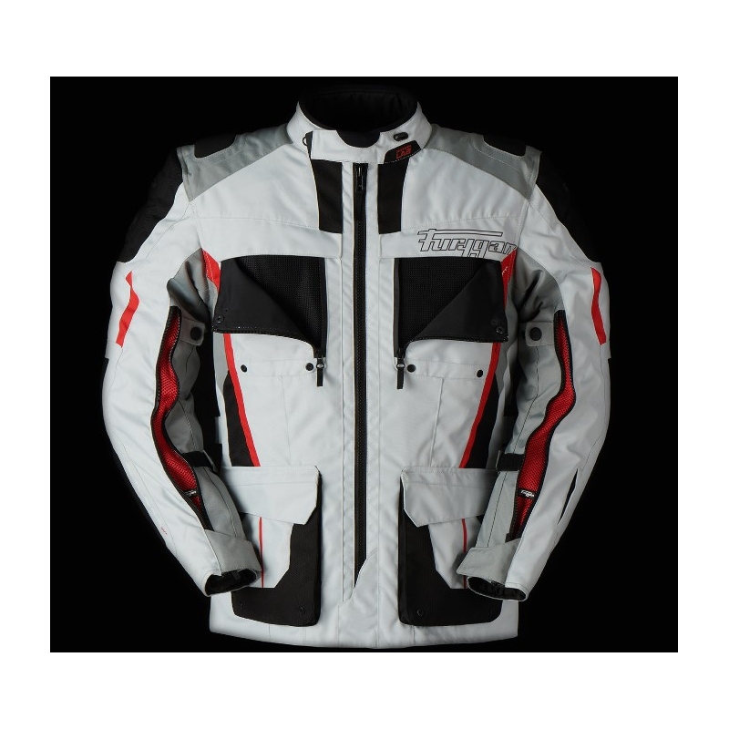 Giacca da moto Furygan Brevent 3-in-1 bianco-grigio-rosso-nero Saldi