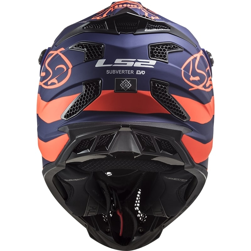 Casco da motocross LS2 MX700 Subverter Cargo blu-arancio fluo opaco
