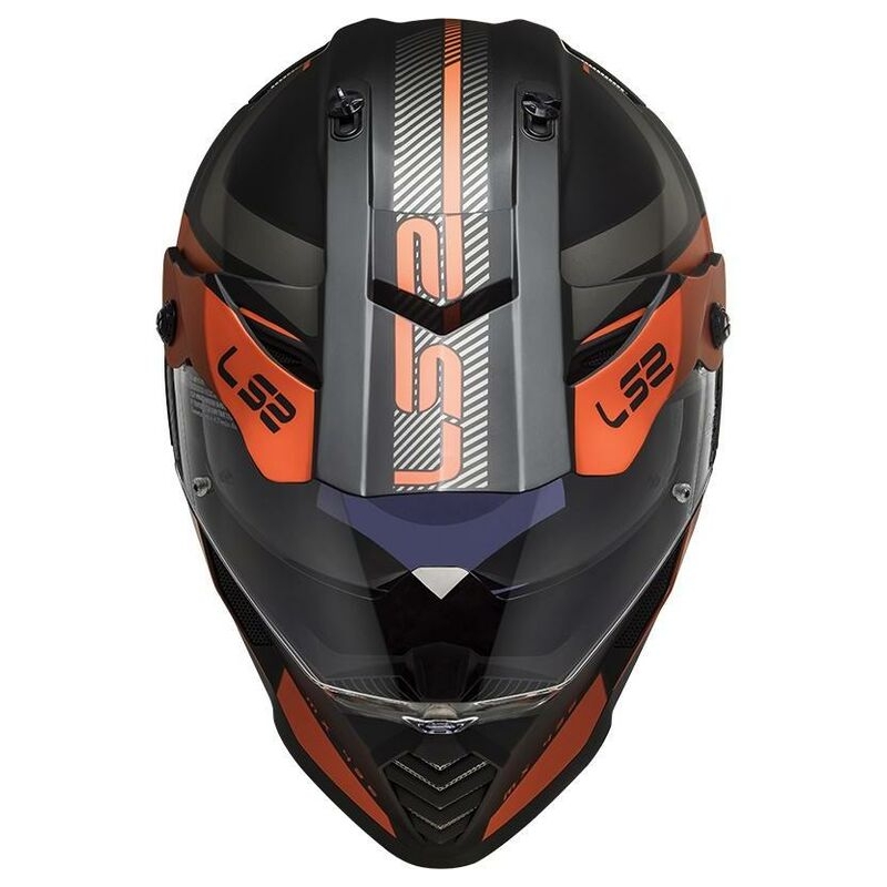 Casco Enduro LS2 MX436 Pioneer Evo Adventurer nero-arancio opaco