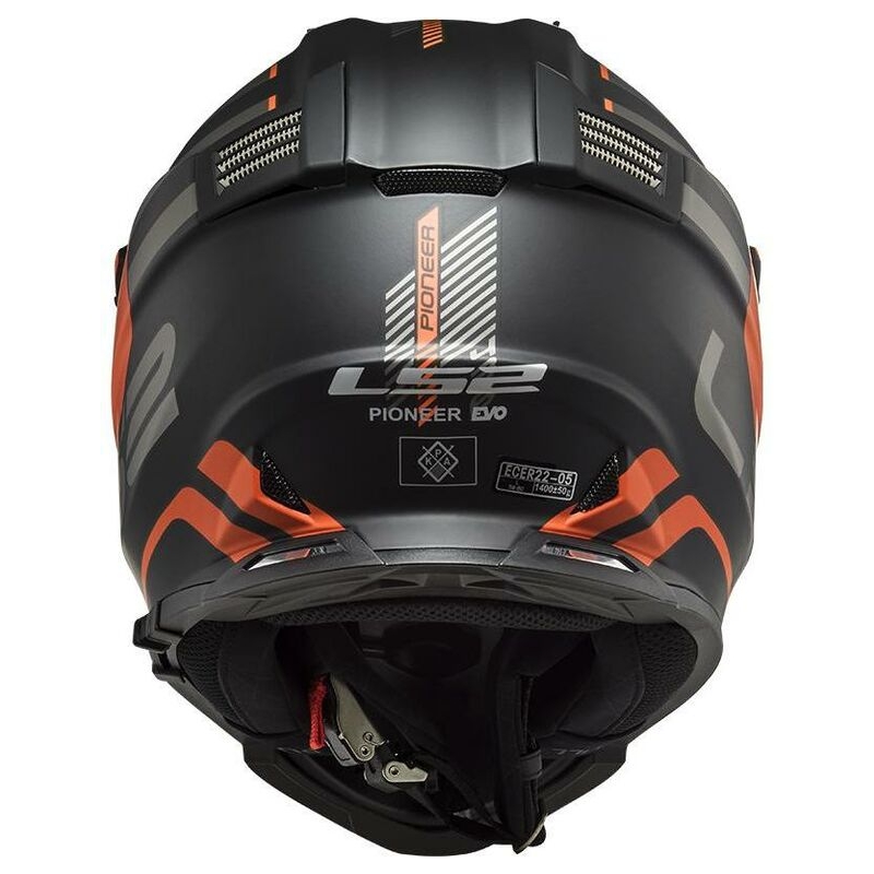 Casco Enduro LS2 MX436 Pioneer Evo Adventurer nero-arancio opaco