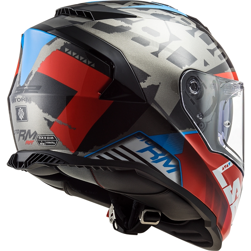 Casco moto integrale LS2 FF800 Storm Sprinter nero-rosso-titanio