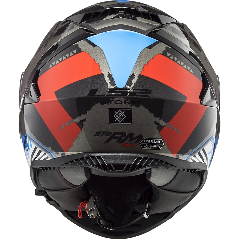 Casco moto integrale LS2 FF800 Storm Sprinter nero-rosso-titanio
