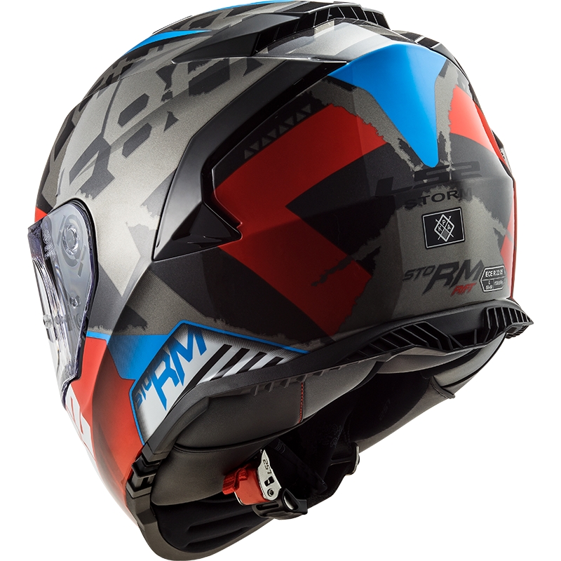 Casco moto integrale LS2 FF800 Storm Sprinter nero-rosso-titanio