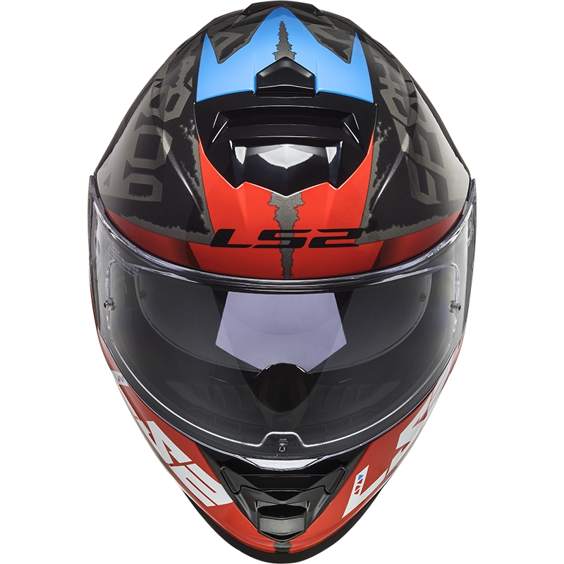 Casco moto integrale LS2 FF800 Storm Sprinter nero-rosso-titanio