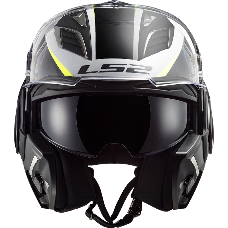 Casco moto pieghevole LS2 FF900 Valiant II Codex nero-giallo fluo-bianco