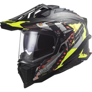 Casco Enduro LS2 MX701 Explorer C Extend nero-grigio-giallo fluo