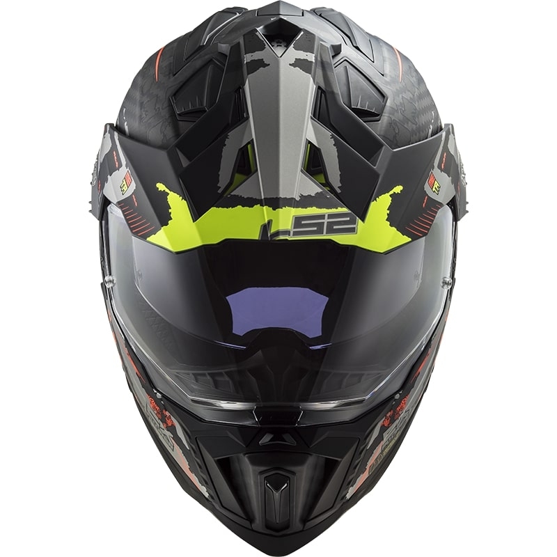 Casco Enduro LS2 MX701 Explorer C Extend nero-grigio-giallo fluo