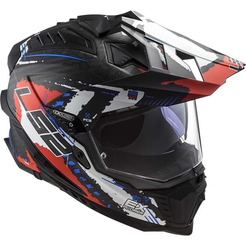 Casco Enduro LS2 MX701 Explorer C Extend nero-blu-rosso