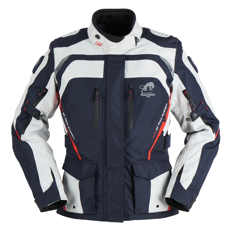 Giacca da moto Furygan Apalaches rosso, bianco e blu da donna