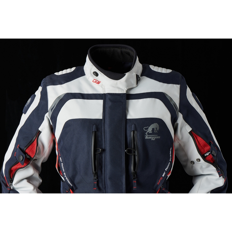 Giacca da moto Furygan Apalaches rosso, bianco e blu da donna