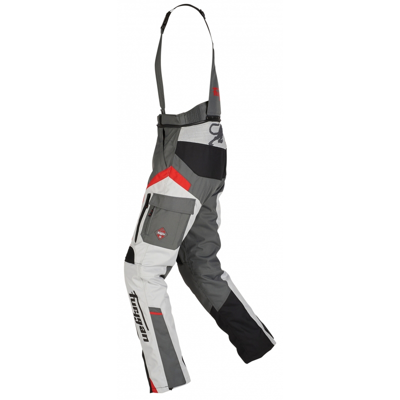 Pantaloni da moto Furygan Apalaches nero-bianco-rosso-grigio Saldi