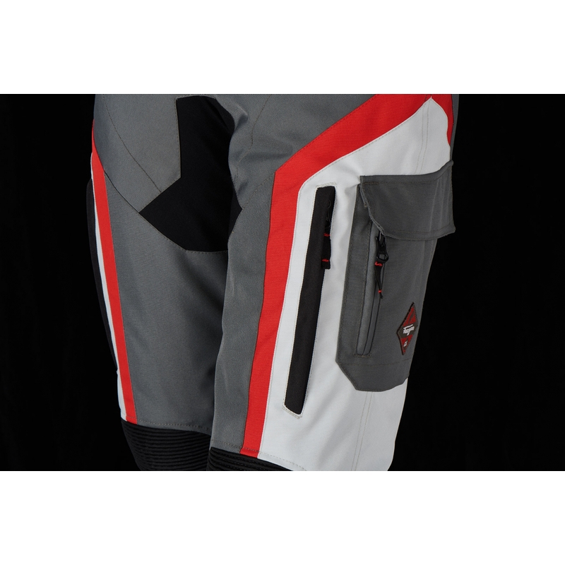 Pantaloni moto Furygan Apalaches nero-rosso-bianco-grigio da donna Saldi