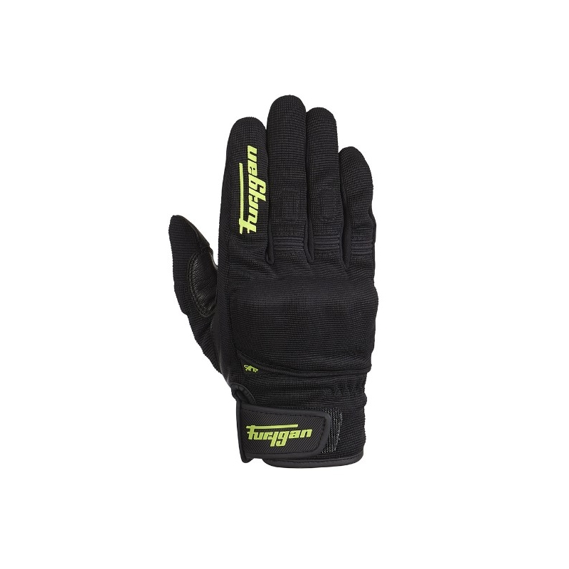 Guanti da moto Furygan Jet D3O nero-verde fluo